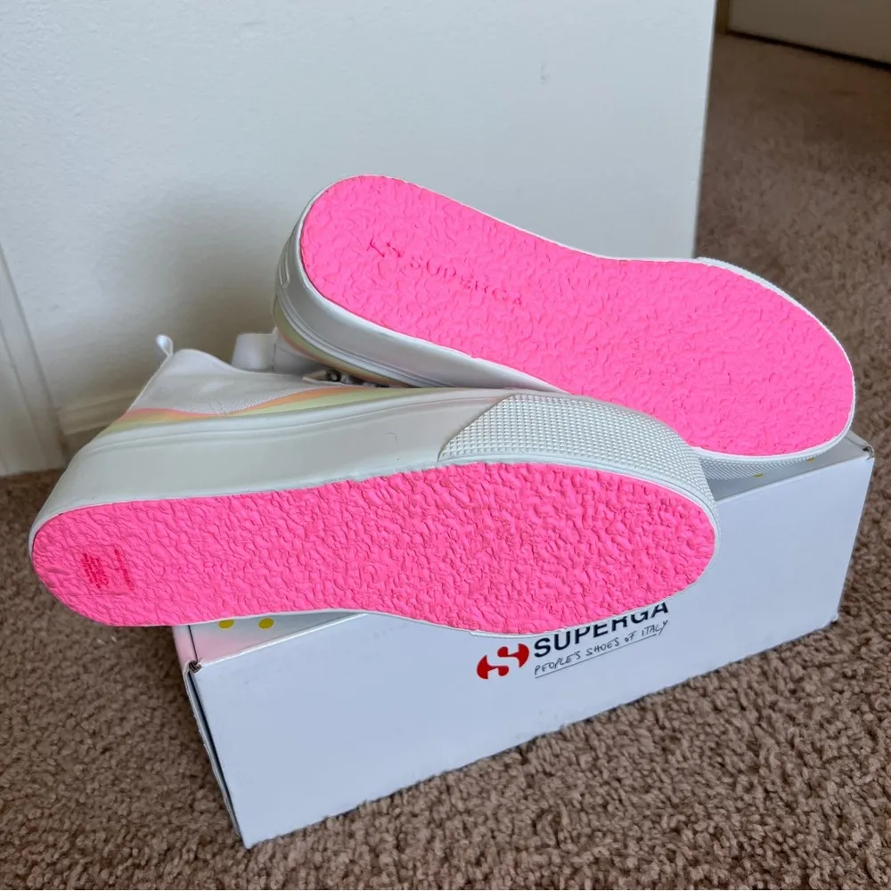 NIB Superga Rainbow Platform High Tops - Image 6