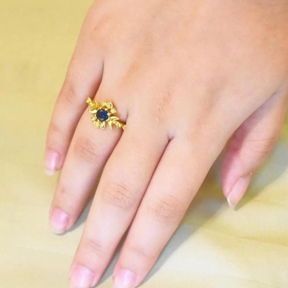 Boho Crystal Moon Ring Gold - Image 5