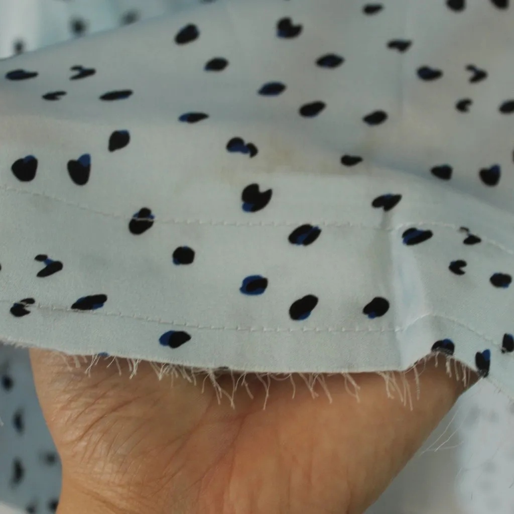 Choosy Light Blue Satin Polka Dot Dress Size Small - Image 10