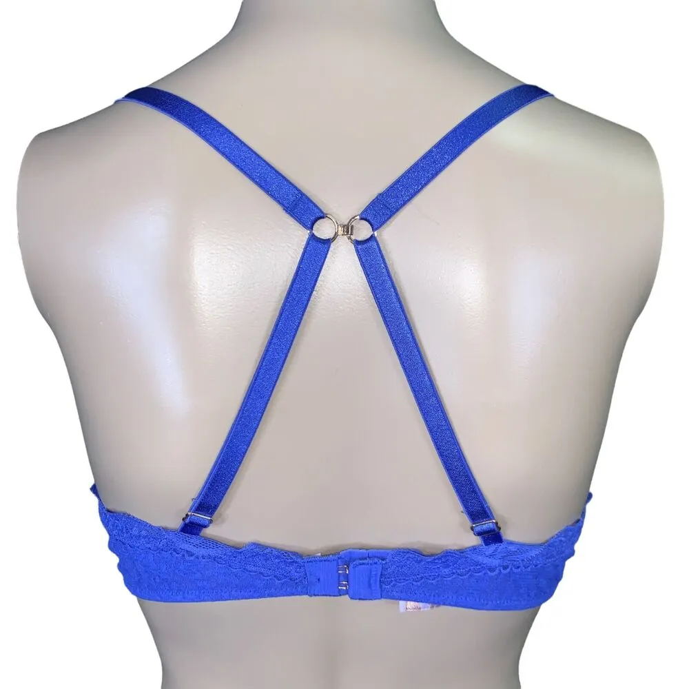 Savage X Fenty Womens Convertible Bra Lace Underwire Lightly Lined Blue 34C - Image 6