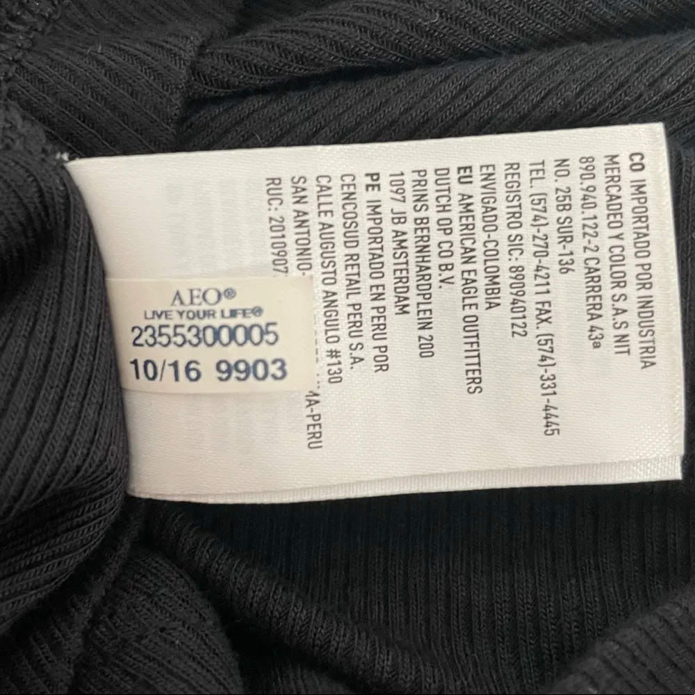 American Eagle Ribbed Dress Black Size Large - Image 7