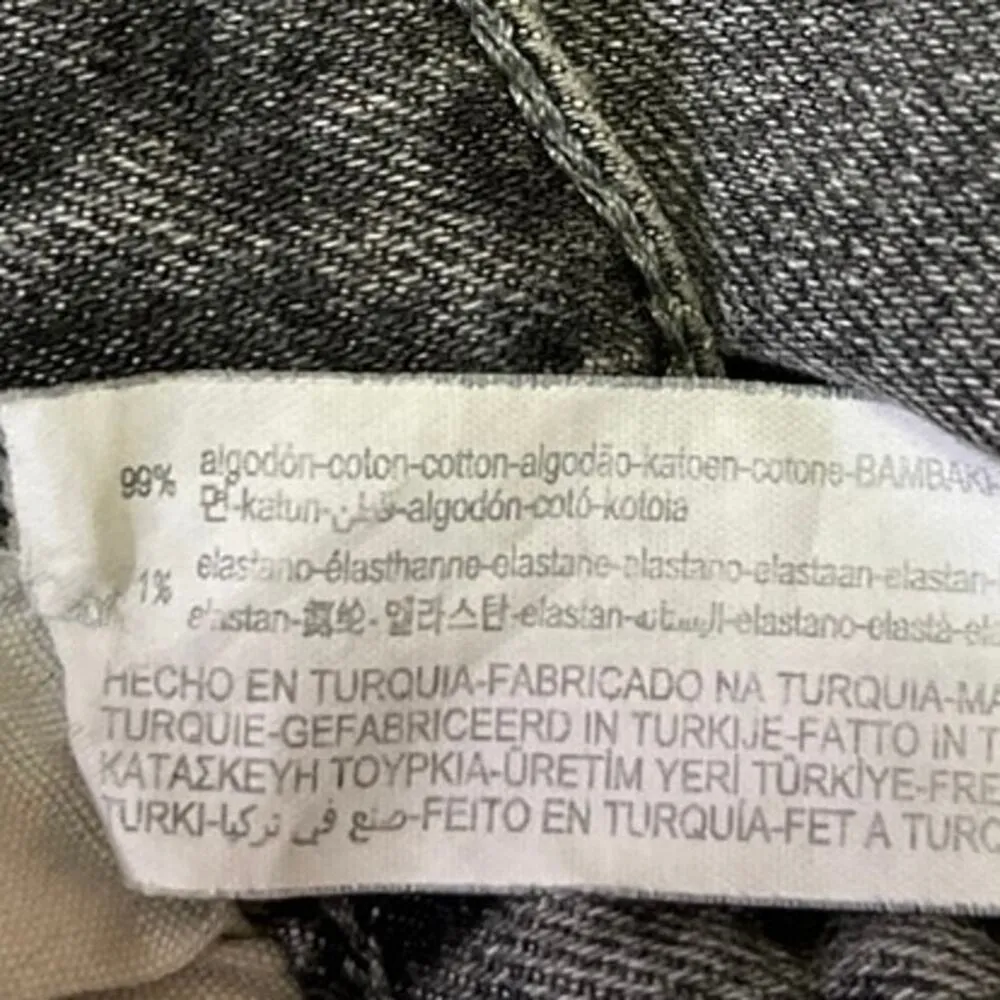 Zara Women's Black High Waist Frayed Raw Hem Straight Skinny Denim Jeans Pants 6 - Image 5