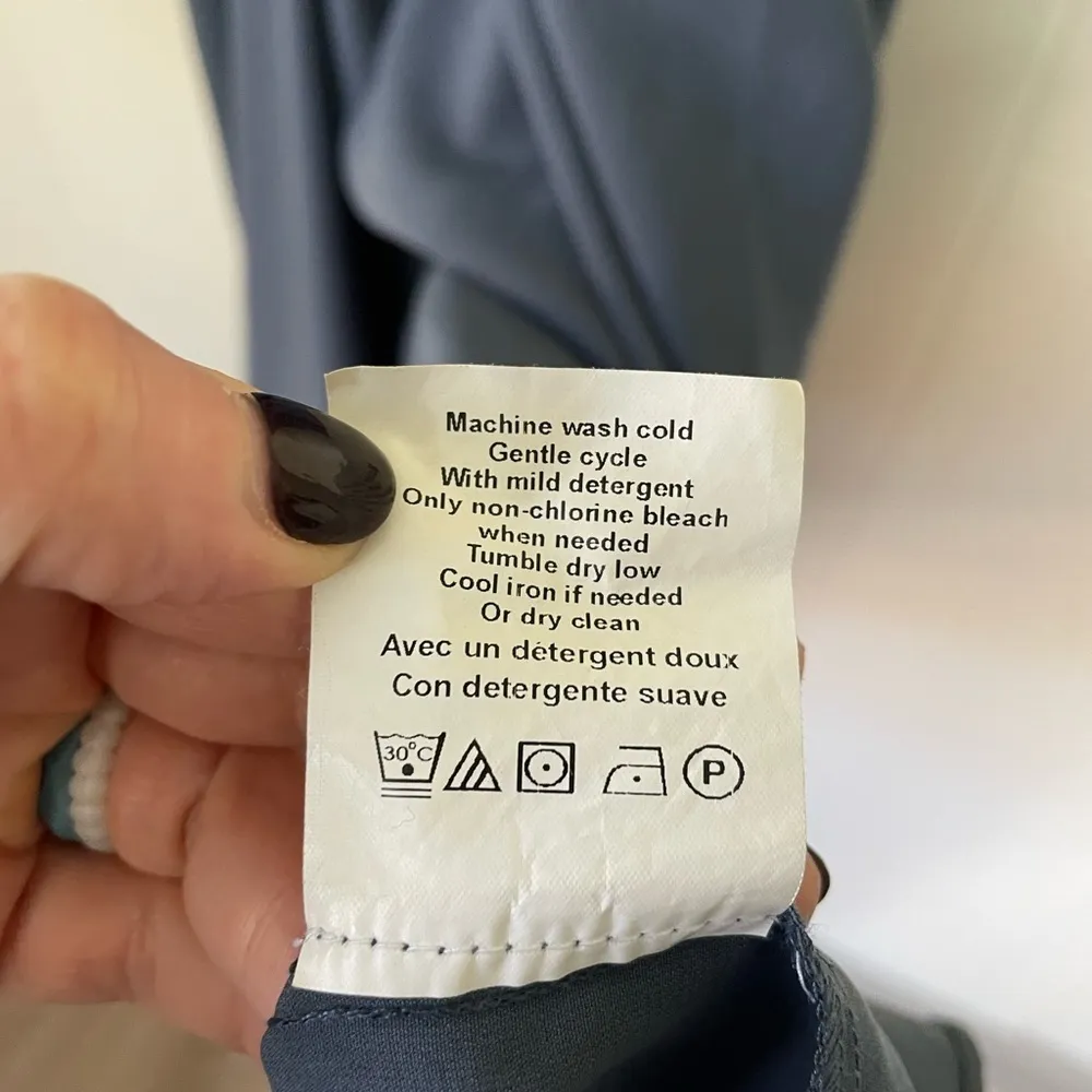 Motherhood Maternity Blue Sleeveless Faux Wrap Dress ~ Ruffle Detail ~ Size S - Image 11