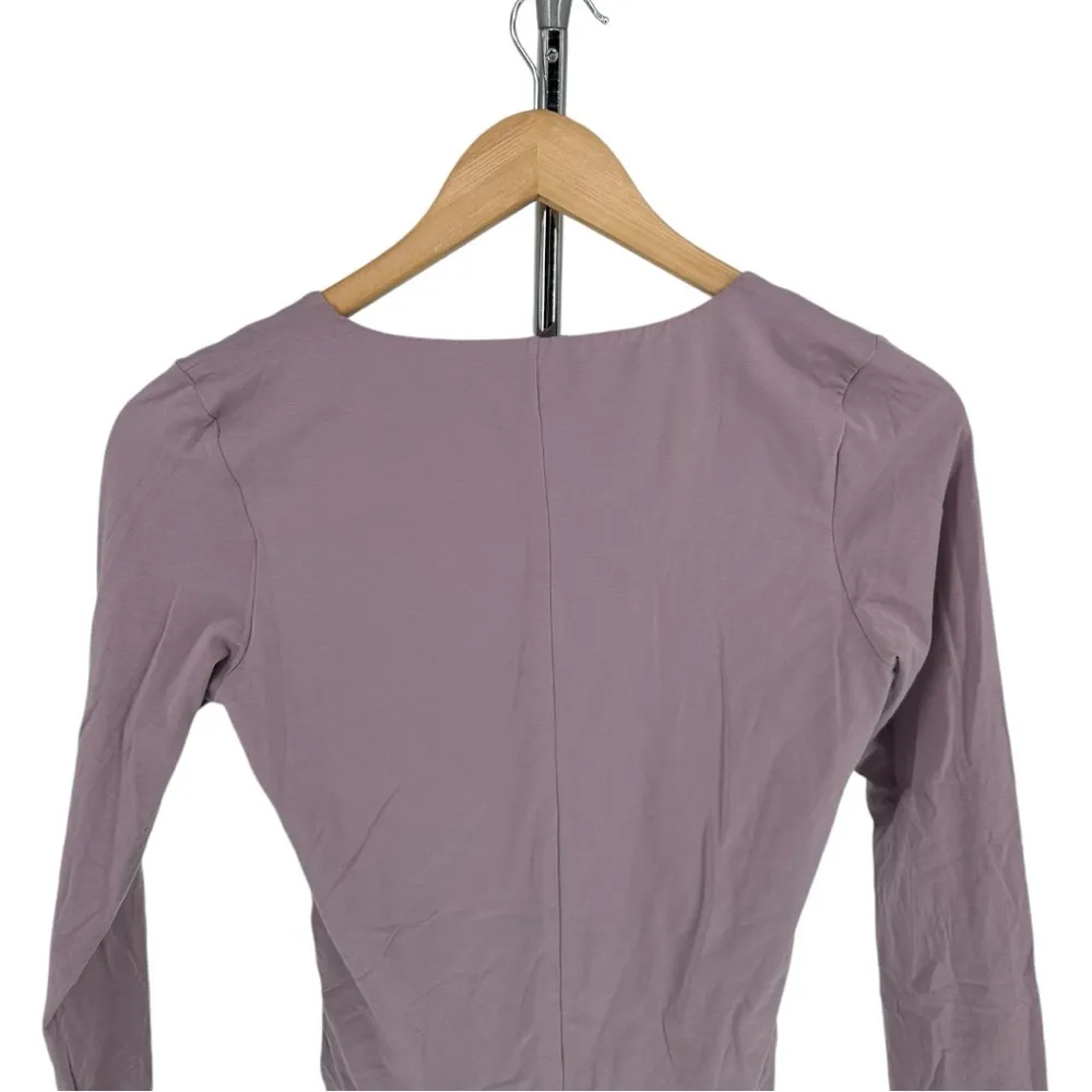 Everlane Long-Sleeve V-Neck Bodysuit T-Shirt Dusty Lavender size Small NWT - Image 7