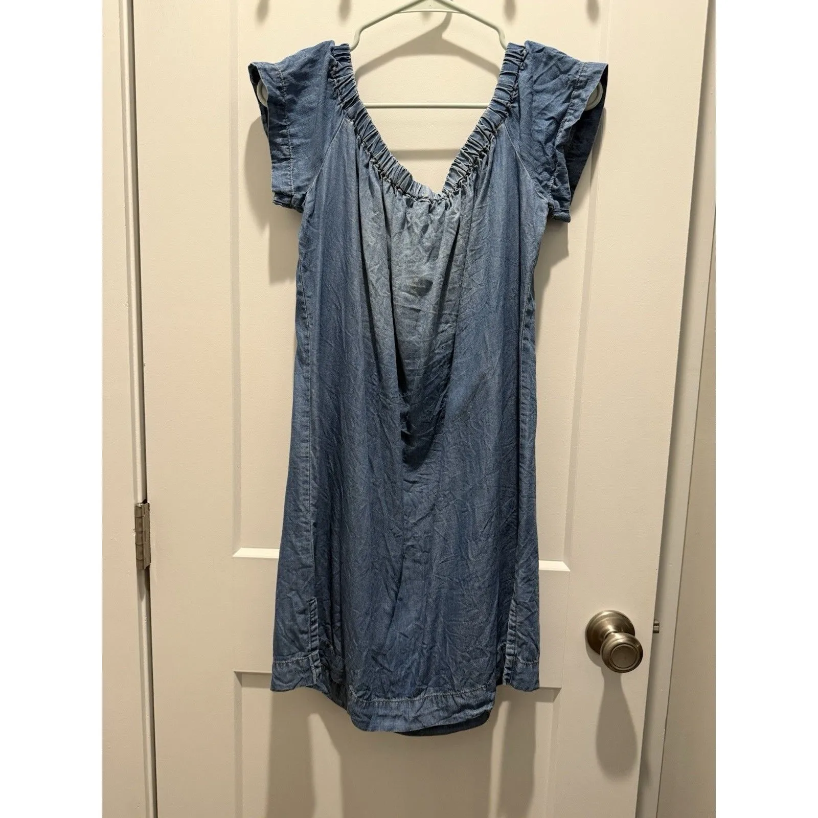 Cloth & Stone Anthropologie off the shoulder blue ombré lightweight dress Large - Image 4