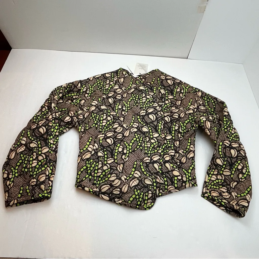 A.L.C. Emory Chocolate Brown Peach Green Quilted Asymmetrical Jacket Small‎ NEW - Image 2