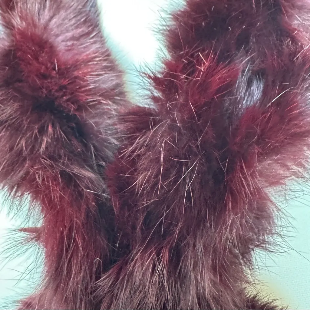 Dark Purple Aubergine Adjustable Genuine Fur Collar Scarf old‎ money flair - Image 4