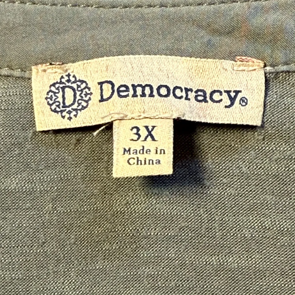 Democracy  Sage Green Embroidered Blouse - Image 3