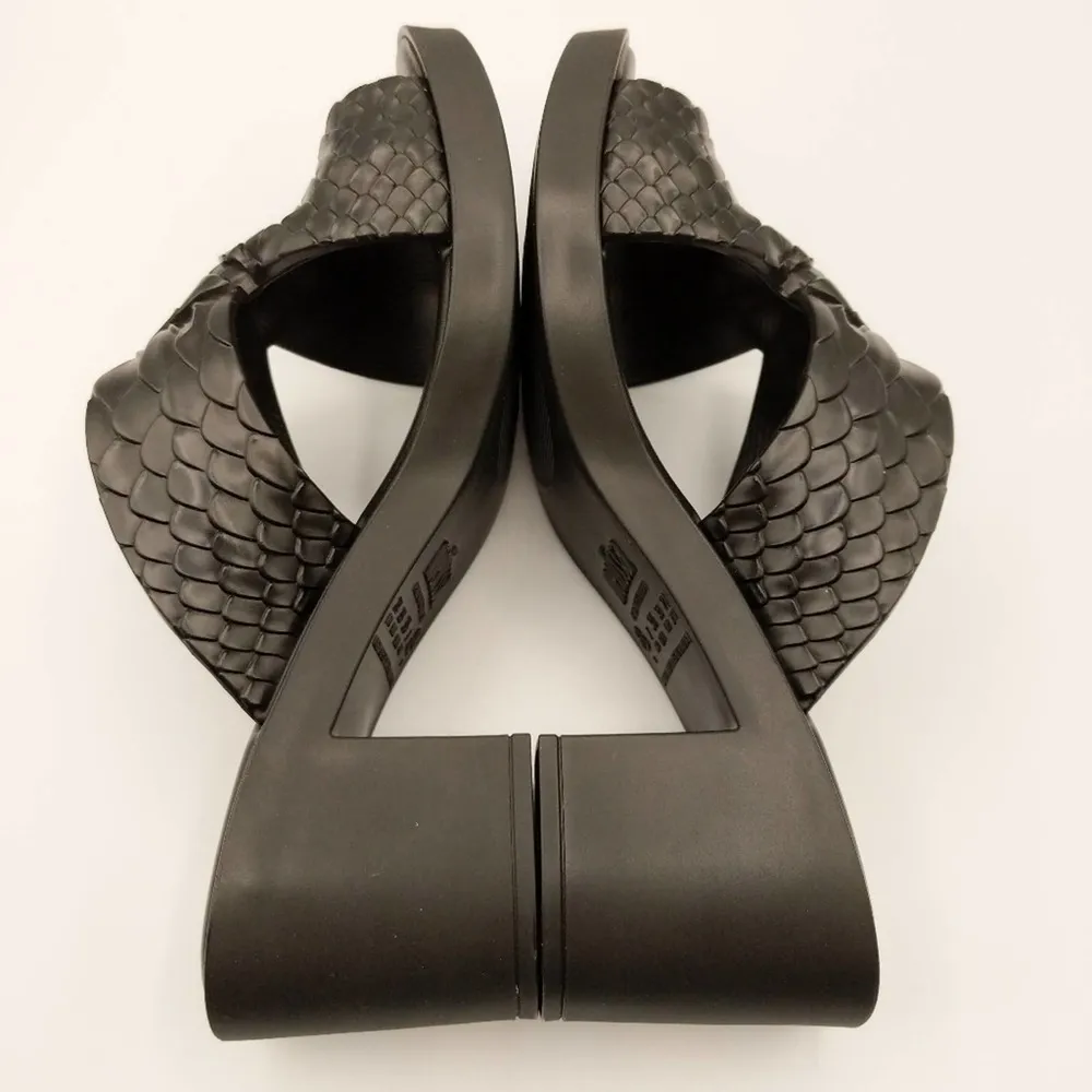 Baja East X Melissa Python Heel Open Toe Crisscross Textured 7 New - Image 3