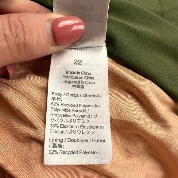 NWT J. Crew Women's Ruched Sweetheart One-Piece Swimsuit Olive‎ Green Size 22 - Image 8