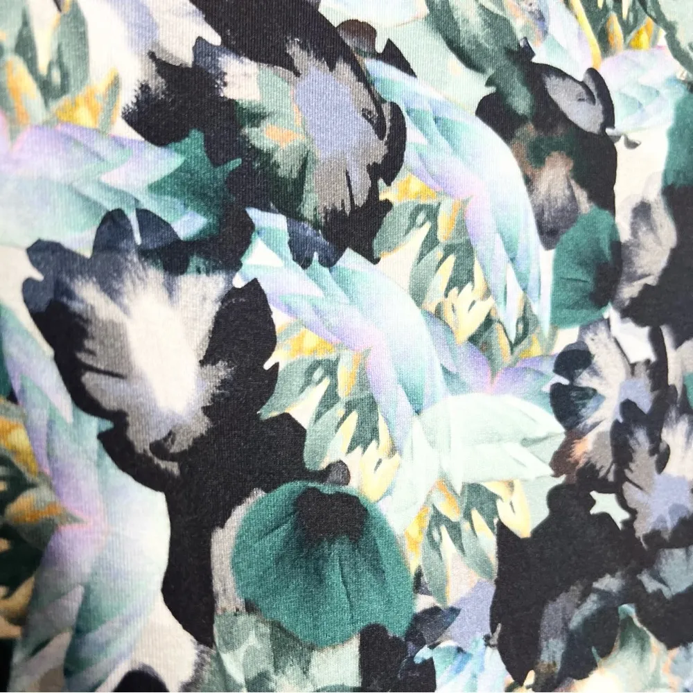 Isabella Oliver Teal Blue Floral Maternity 3/4 Sleeve Midi Dress Size Medium - Image 5