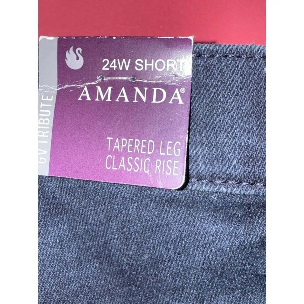 NWT Gloria Vanderbilt Amanda Jeans 24W Short Tapered Leg Classic Rise Stretch - Image 5
