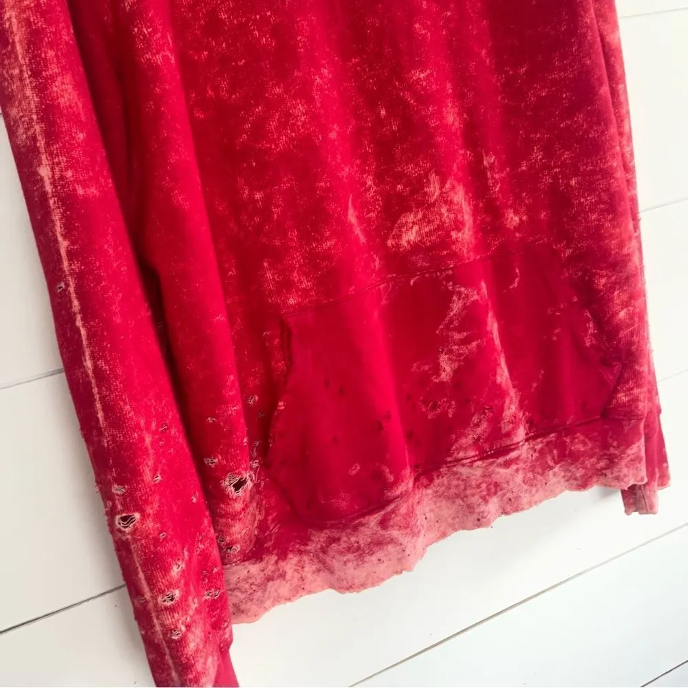 Cotton Citizen Red Distressed Destroyed Pullover Hoodie - Image 5