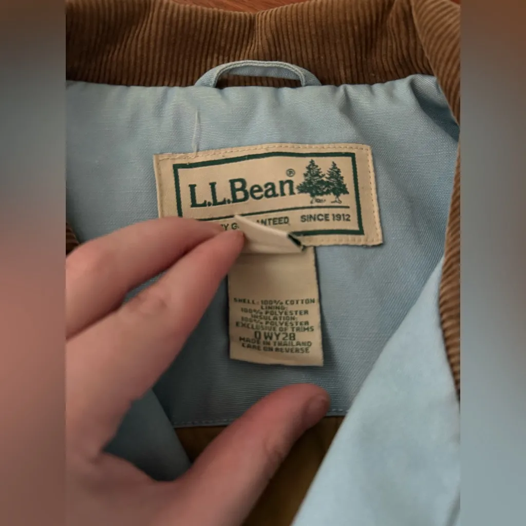 LL Bean Barn Jacket with Patchwork Brown Size M - Image 6