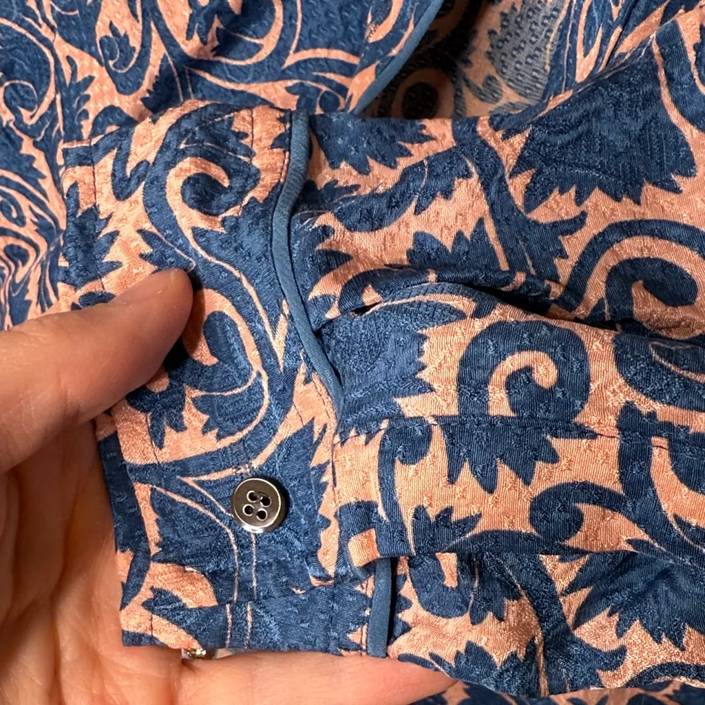 Marc by Marc Jacobs Blue and pink Baroque Patterned silk Blouse - Size 4 - Image 5