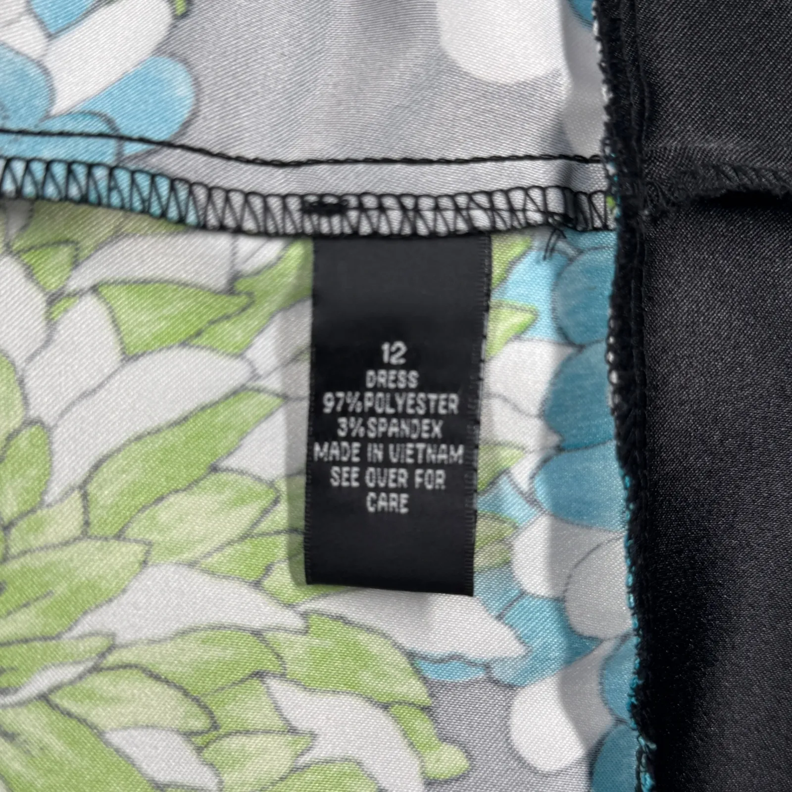 AGB Dress Women Size 12 Floral Sleeveless Black Blue Green Summer Career Party‎ - Image 8