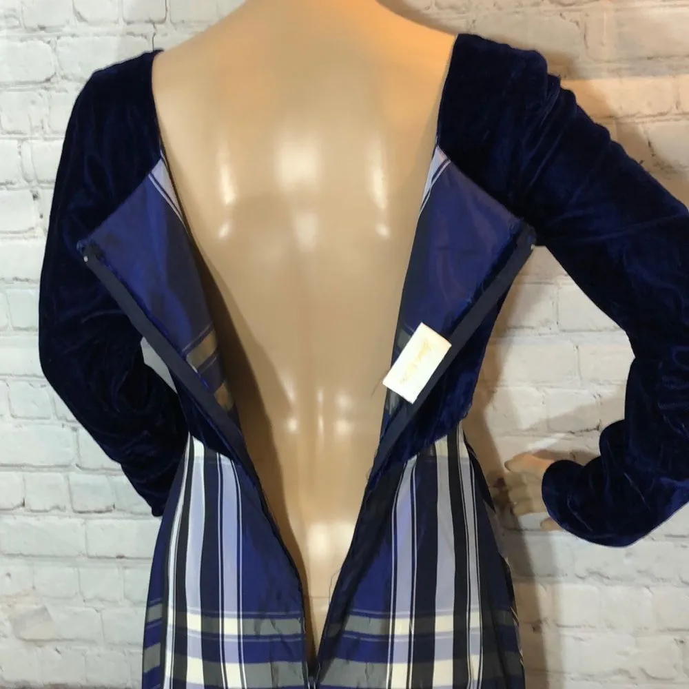 Neiman Marcus Vintage 1960s Velvet & Plaid Victorian Maxi Dress Small - Image 17
