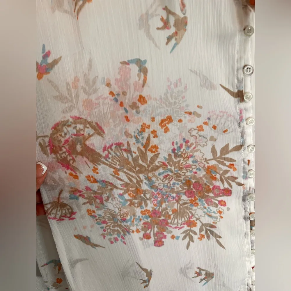 Kareena’s Sheer 100% Silk Floral Cover Up Dress Size S - Image 5