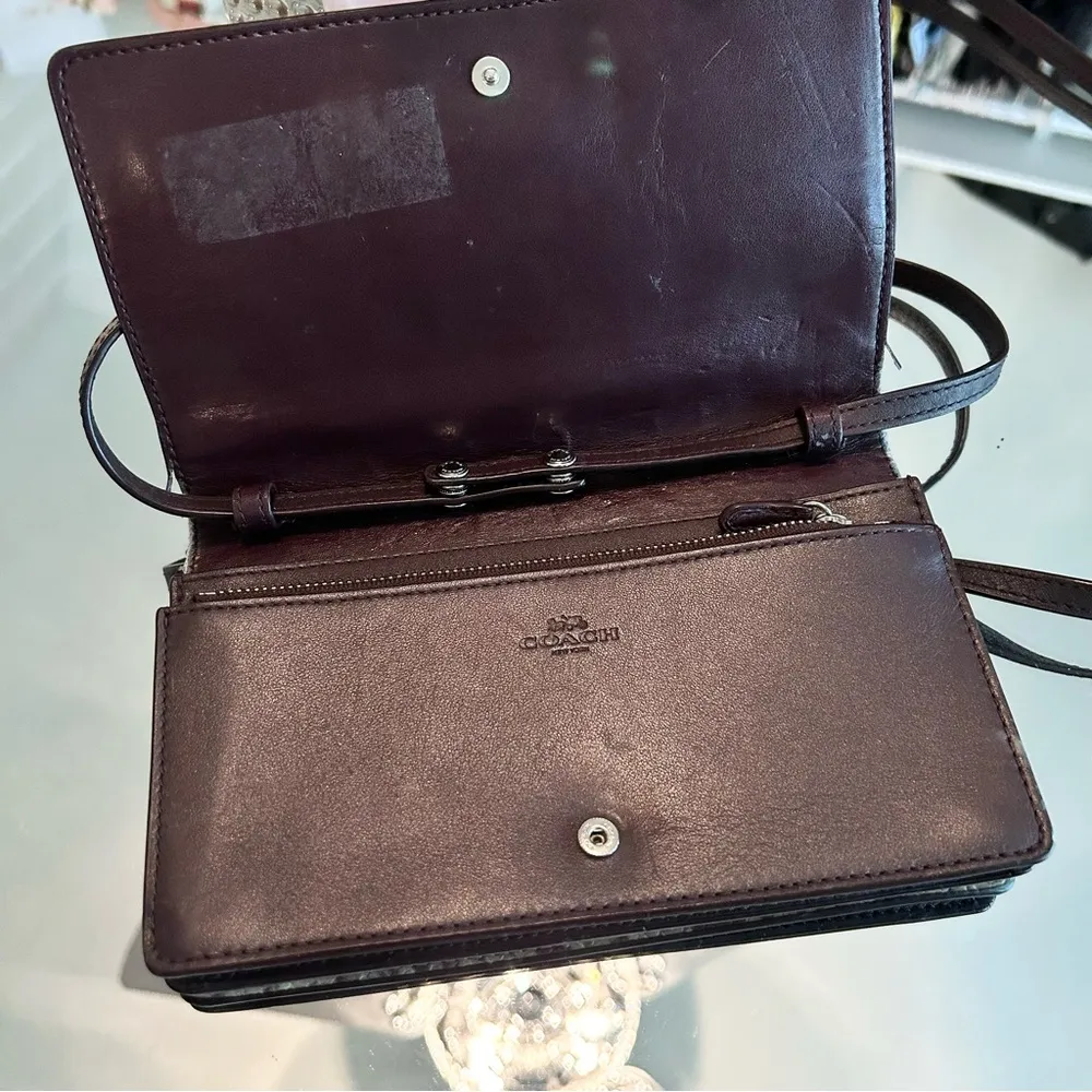 Coach Snakeskin Print Crossbody Clutch - Image 6