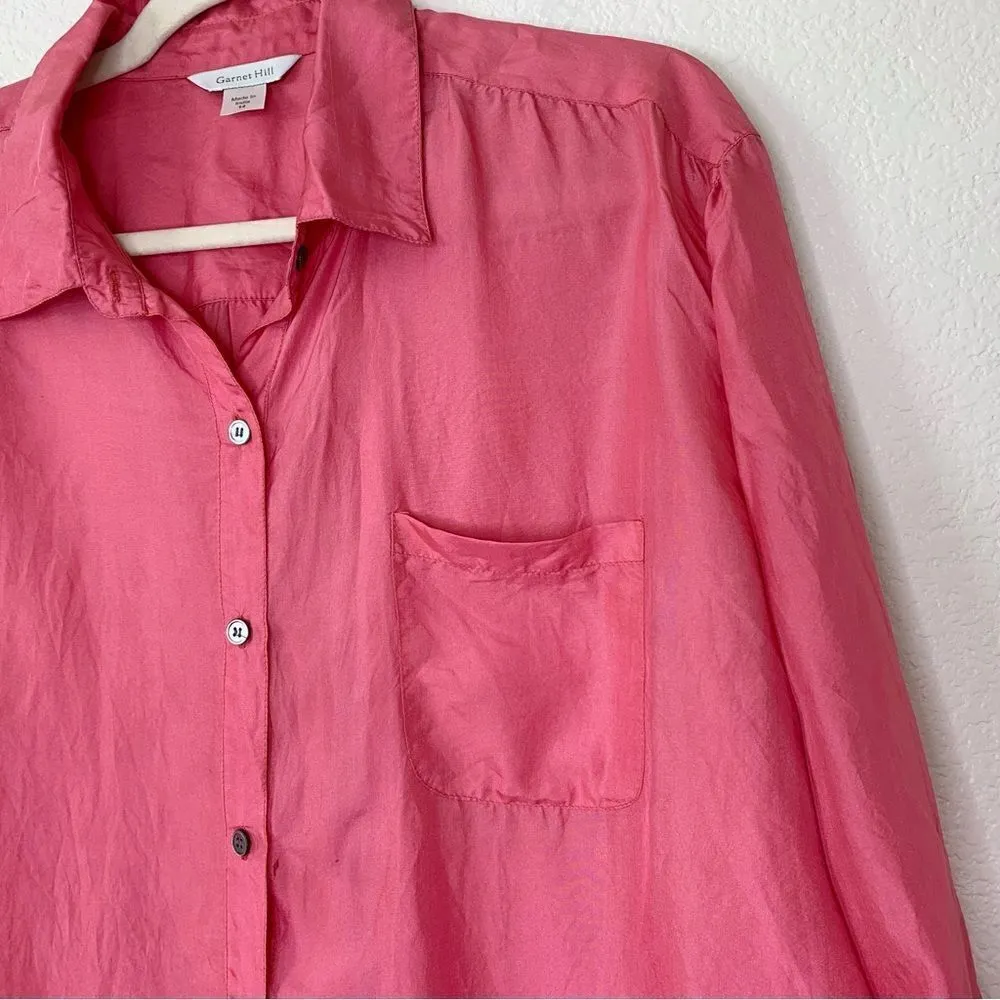 Garnet Hill 100% Silk Women’s Button Down Shirt - Image 3