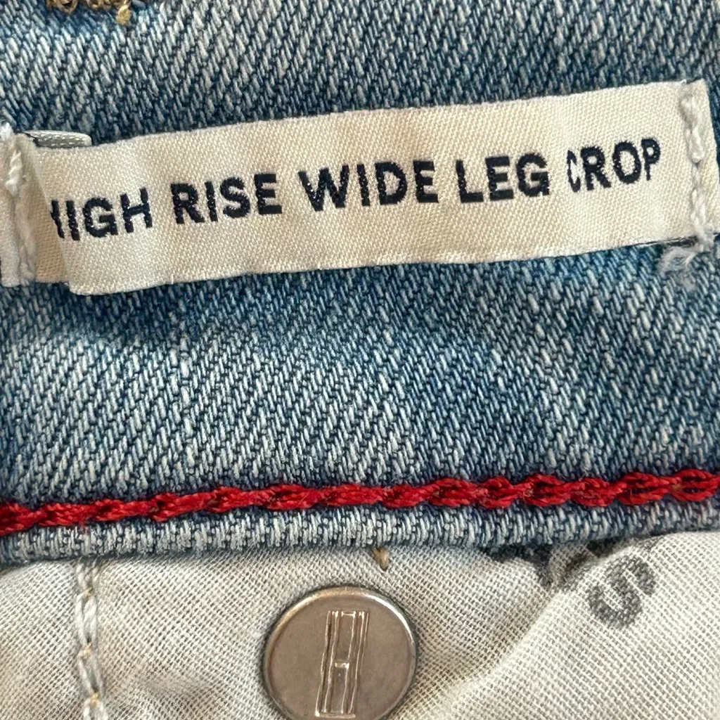 Tommy Hilfiger light wash high rise wide leg crop jeans 00/24 modern casual - Image 6