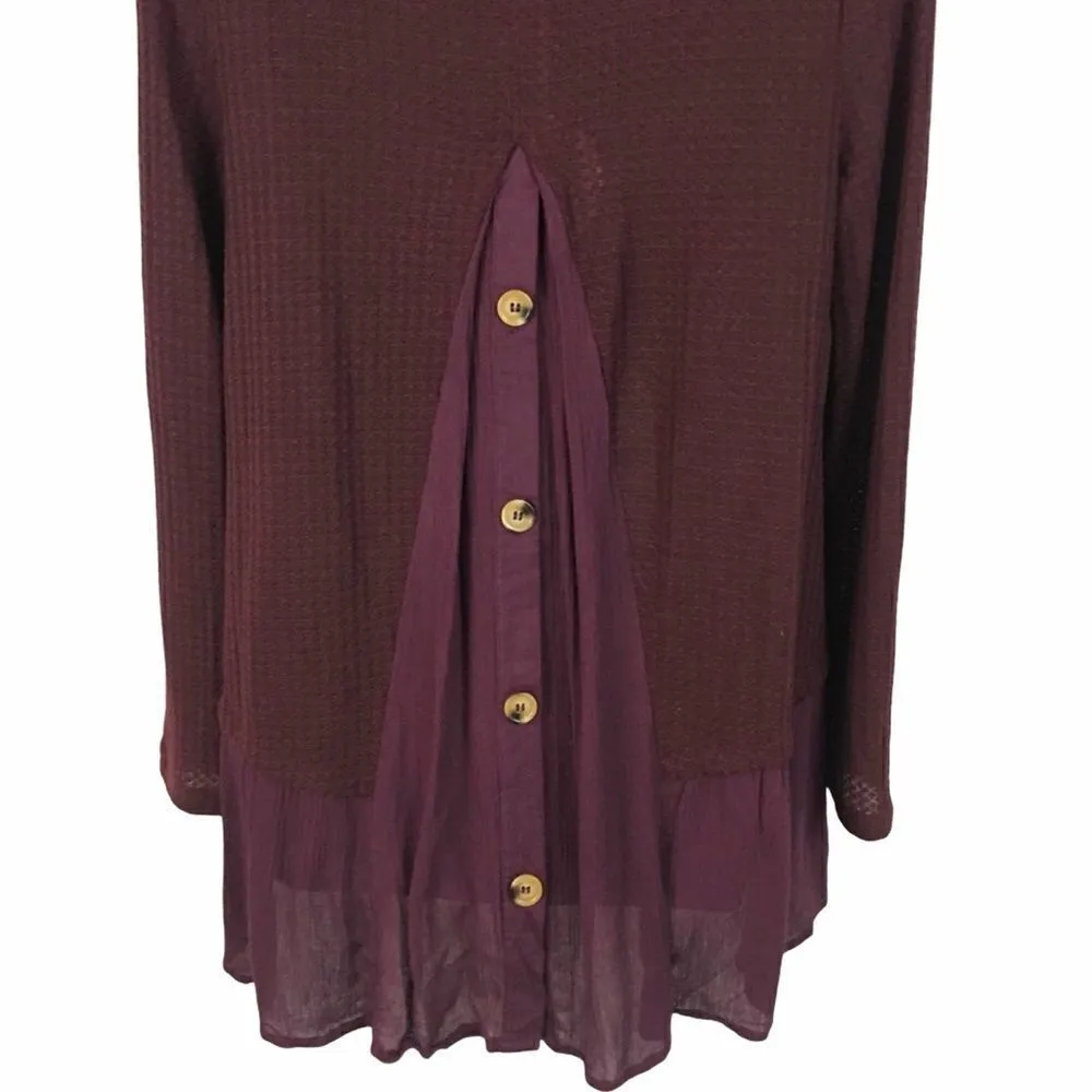 Umgee oversized maroon boho skirted sweater small - Image 11