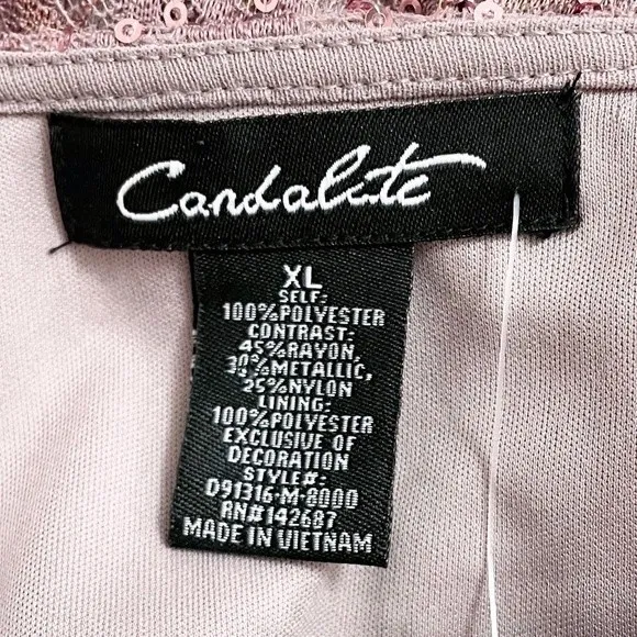 NWT Candalite Dress Formal Gown Mauve Tulle Skirt Lace Sequin Maxi Size XL NEW - Image 9