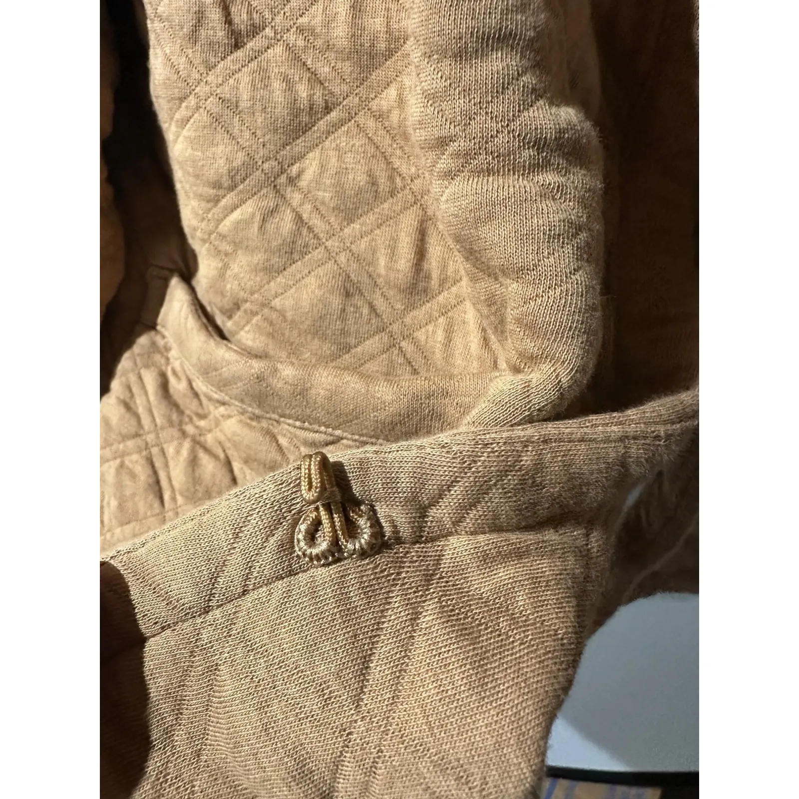 J.Crew Womens‎ Quilted Jacket Size XXL Beige Cotton Blend - Image 6