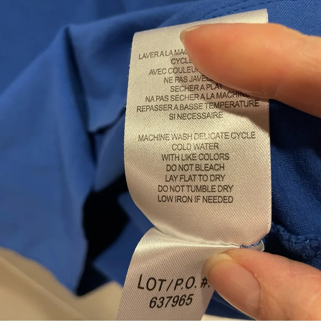 Cute royal blue scoop neck top short sleeve cotton with stretch ocean sky - Image 8