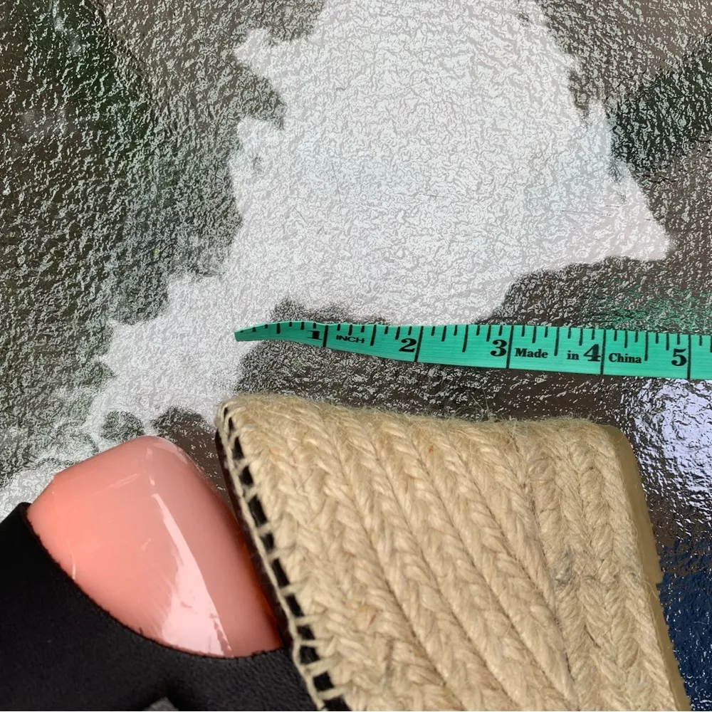 Paseart Leather Black Wedges Espadrille Sandals size 39 8.5 Shoes - Image 7