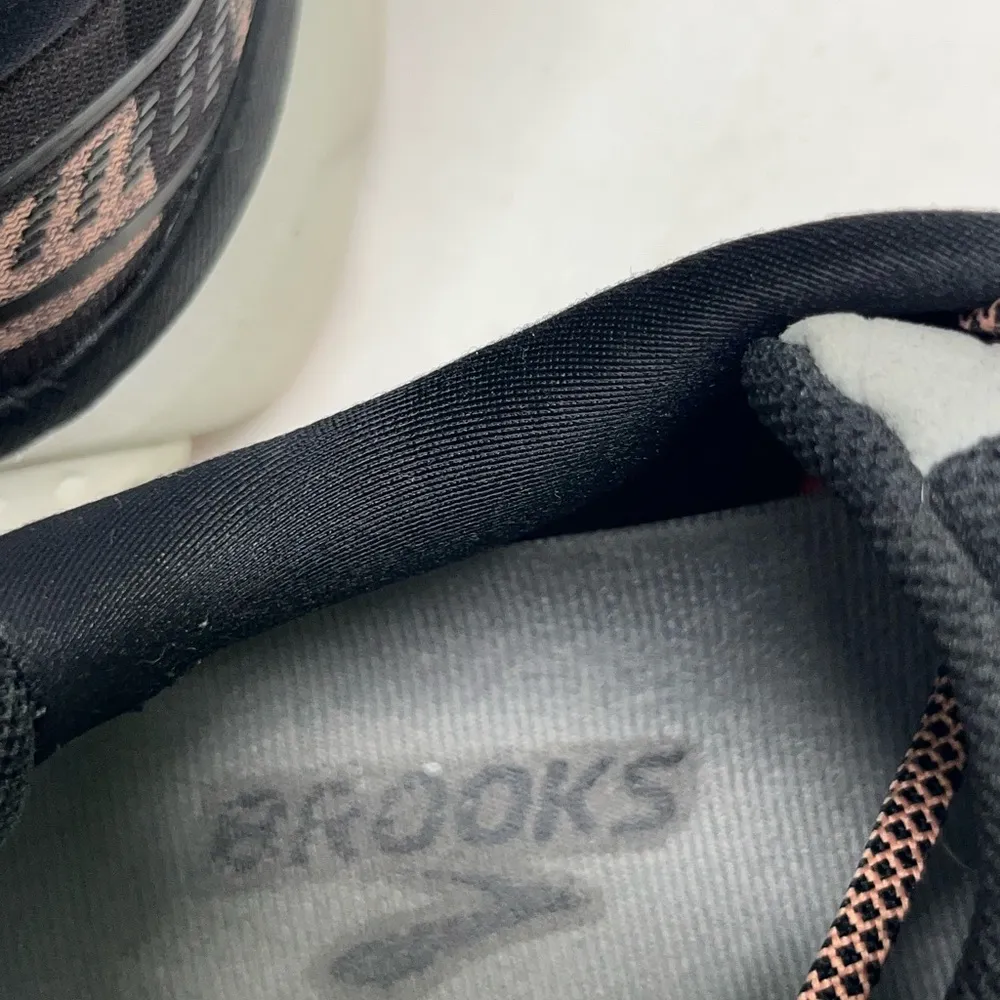 BROOKS GHOST 12 RUNNING SNEAKERS 10.5 BLACK/CORAL PLAID FLANNEL LIMITED ED - Image 8