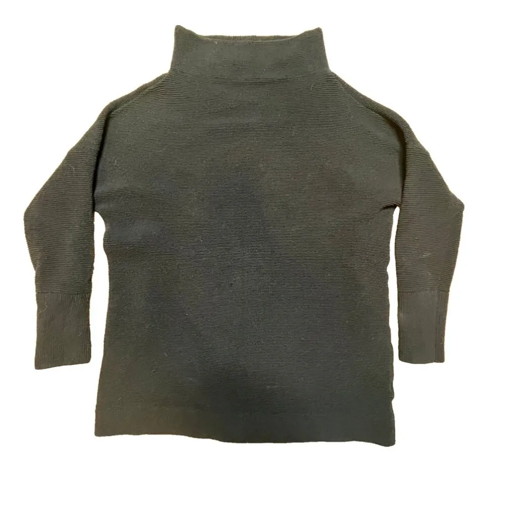 Free People Ottoman Slouchy Mock-neck Sweater Black SZ XS/M Slight Ribbed Boxy - Image 4