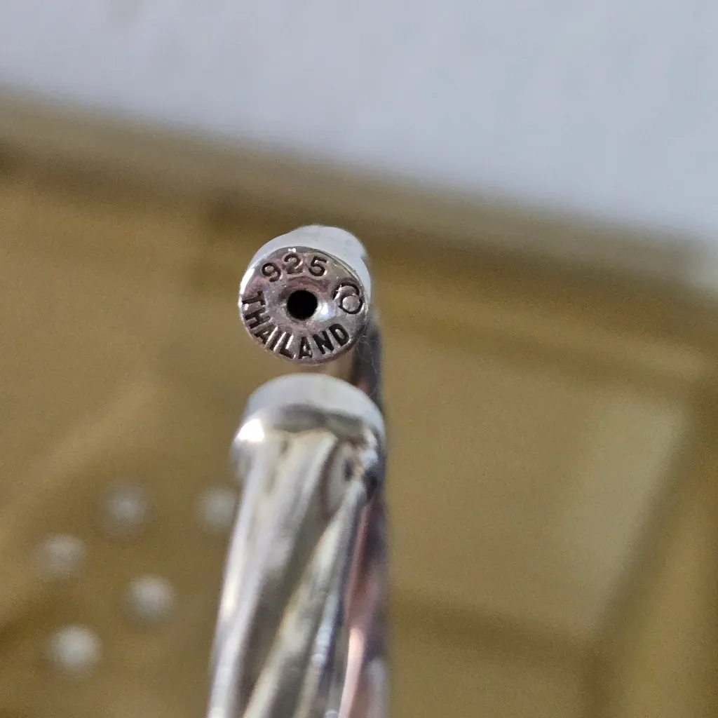 925 Sterling Silver Twisted Rope Hinged Bangle Bracelet - Image 3