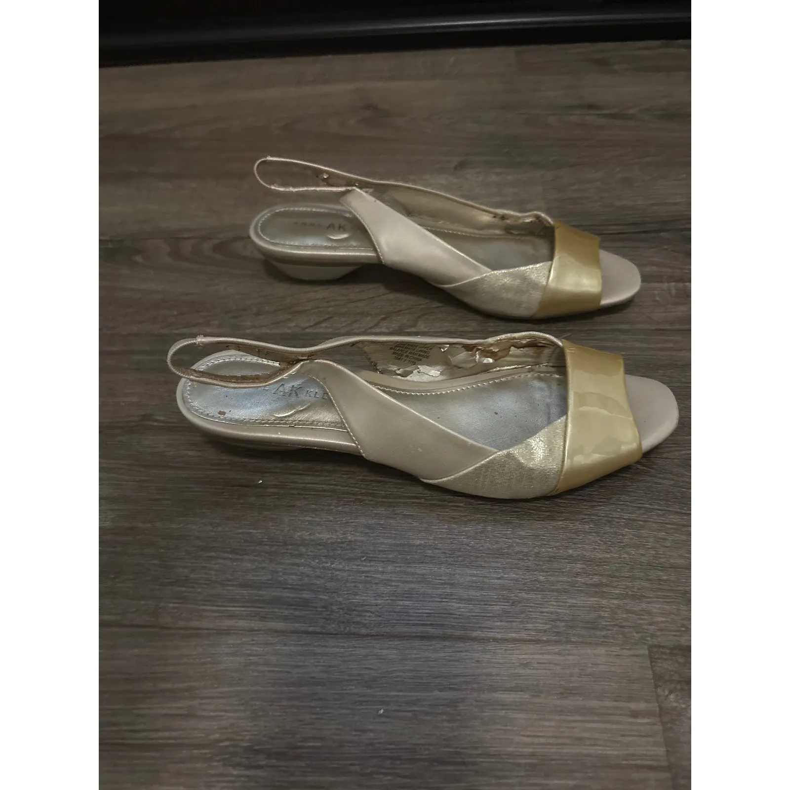 Anne Klein‎ iFlex Gold Slingback Low Heel Dress Sandals Size 7.5M - Image 4