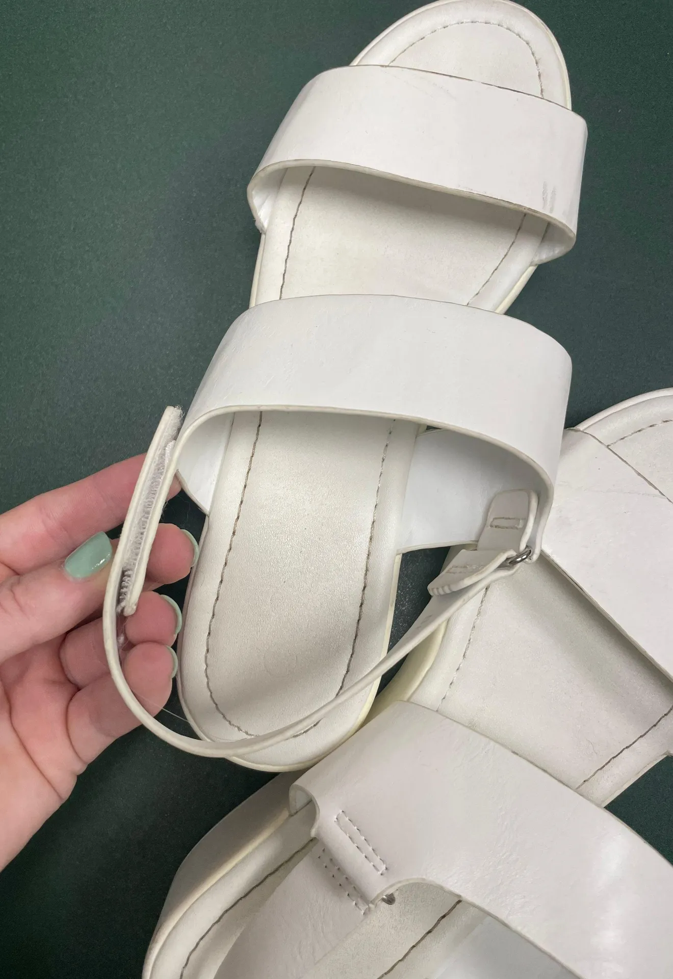 Platform White Sandals Size 9 - Image 3