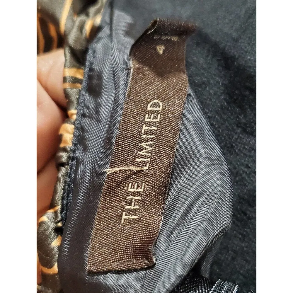 The Limited Women Black & Brown Round Neck Short Sleeve Knee Length Dress Size 4 - Image 9