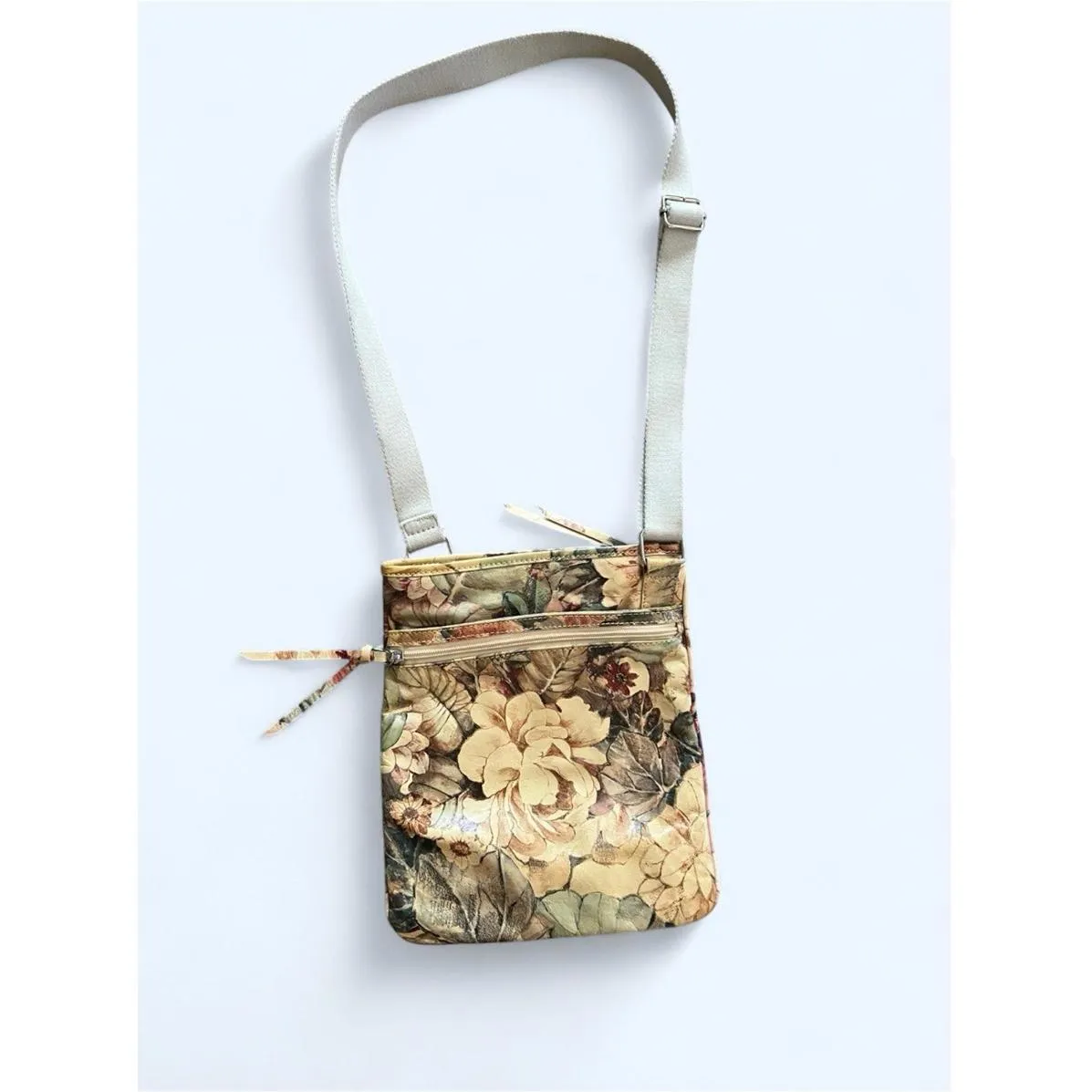 MAURIZIO TAIUTU Italy Glazed Floral Garden Boho Romantic Crossbody Bag Purse - Image 8