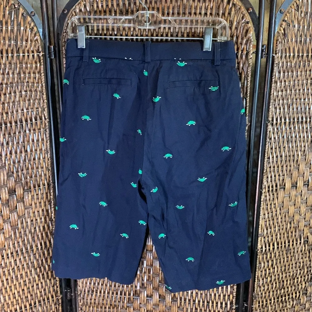 Vintage Turtle Embroidered Navy Shorts Size M Blue Size M - Image 3