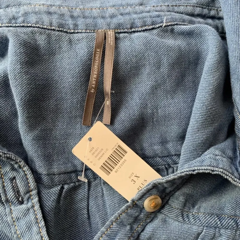 Anthropologie Blue Lightweight Denim Flounce Dress Plus Size 3X New NWT RARE HTF - Image 15