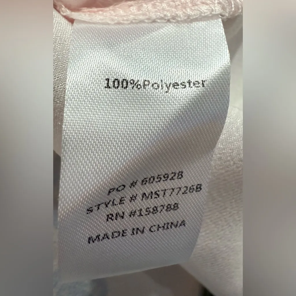 New MABLE Button Down Silky Soft‎ Pajama Shorts Set Light Pink / Blue Bows Small - Image 10