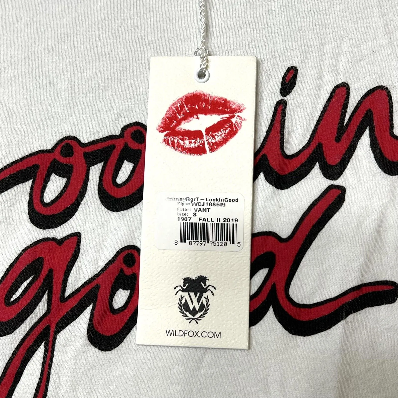 Wildfox Shirt Womens Small White Black Ringer Lookin' Good Graphic Made USA - Image 8