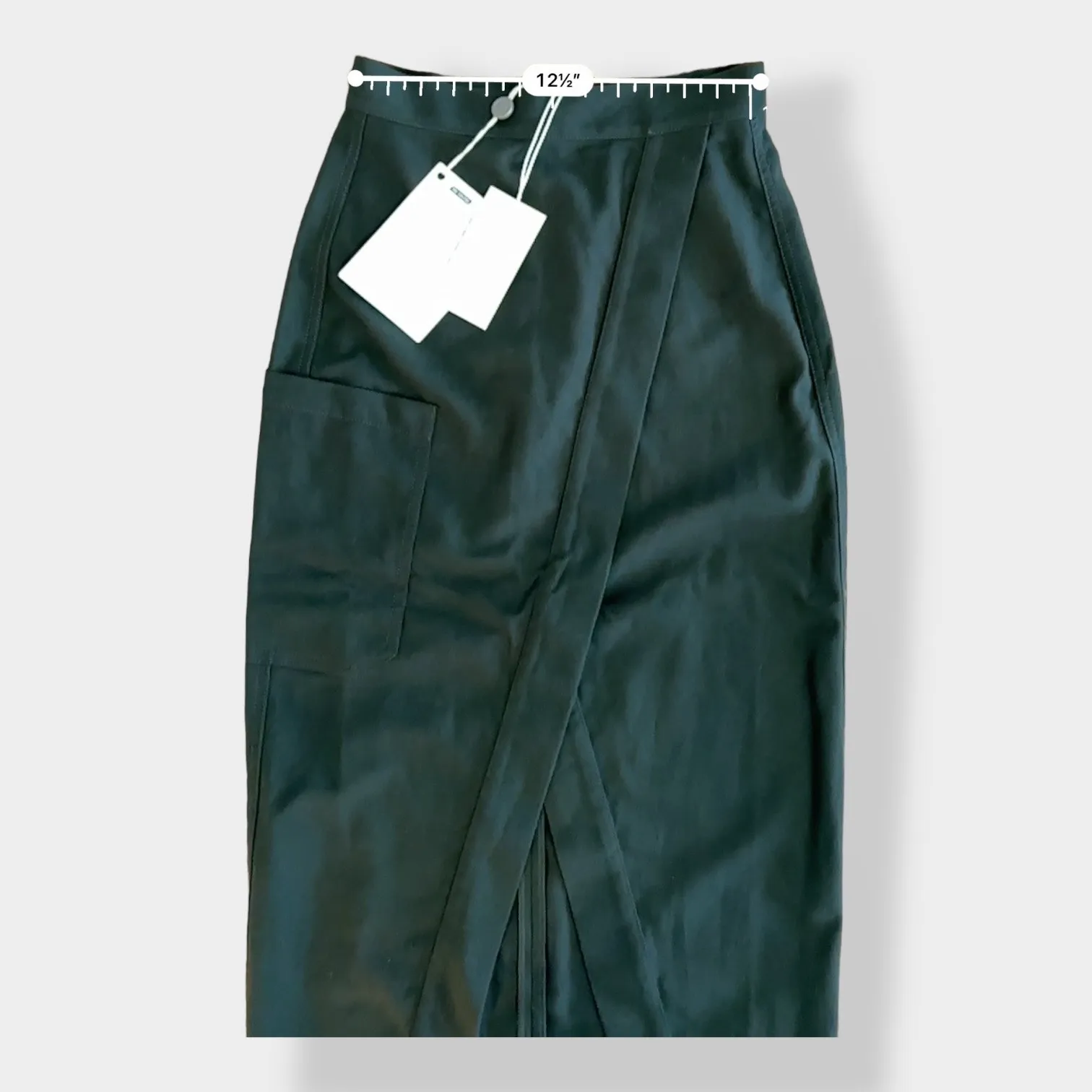 By YOOX Green Wrap Midi Skirt Italy NWT‎ Size 38 US 2 - Image 6