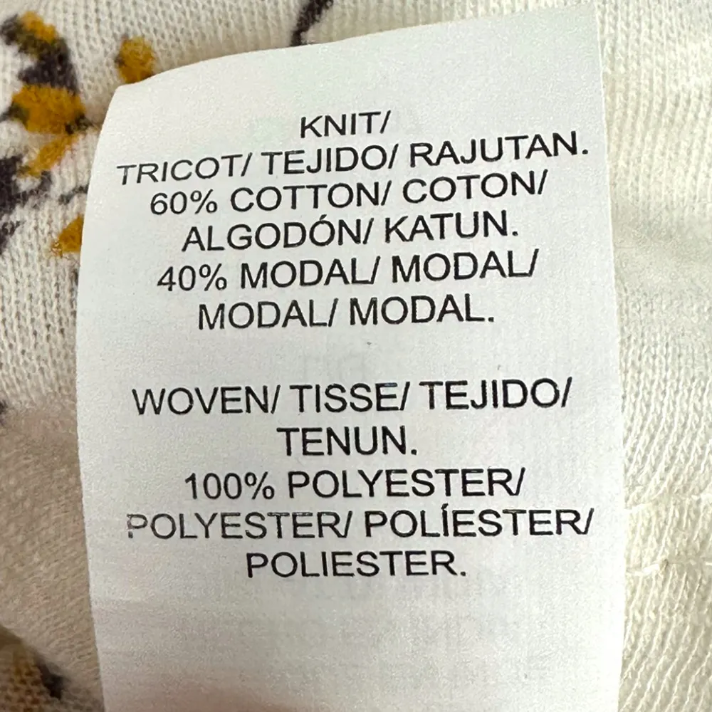 Lucky Brand | Large | Cream Floral Print Ruffle V-Neck Flutter Sleeve Top Blouse - Image 7