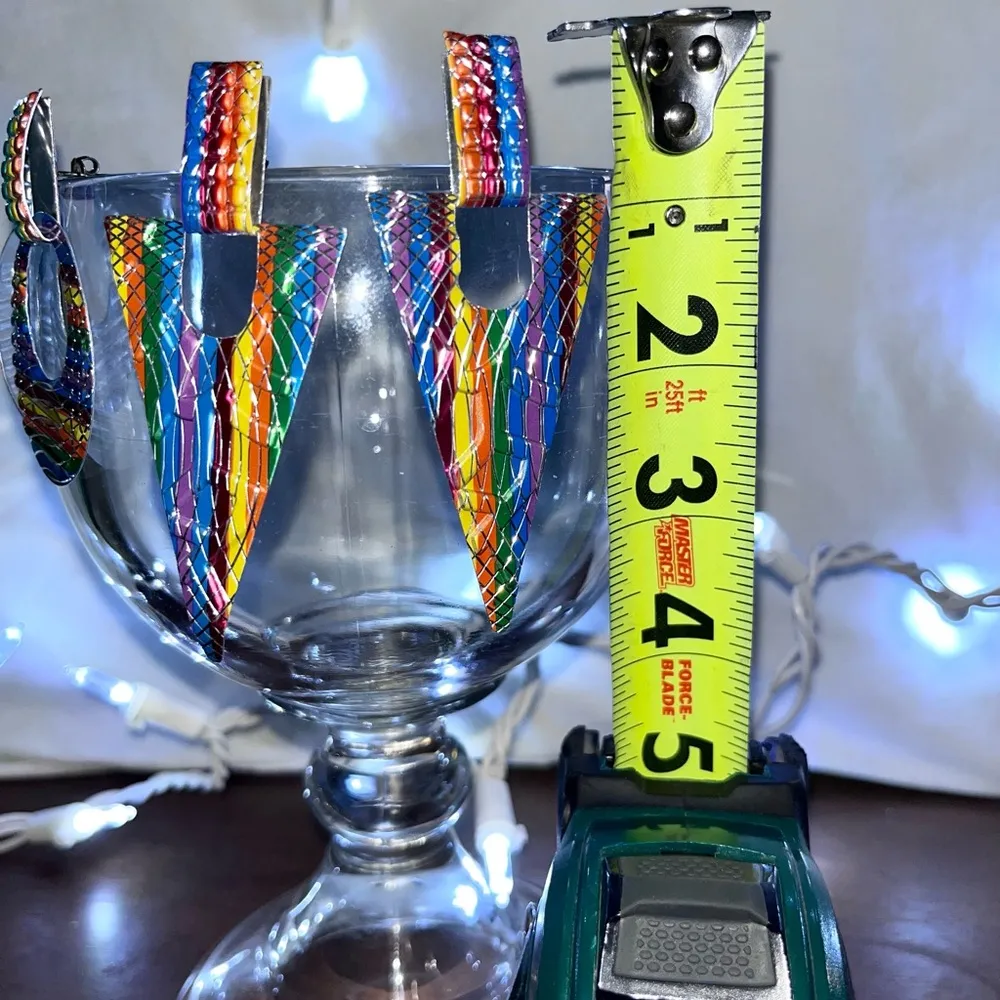 2 Pairs Vintage Pride Rainbow Dangle Earrings Bundle - Image 5