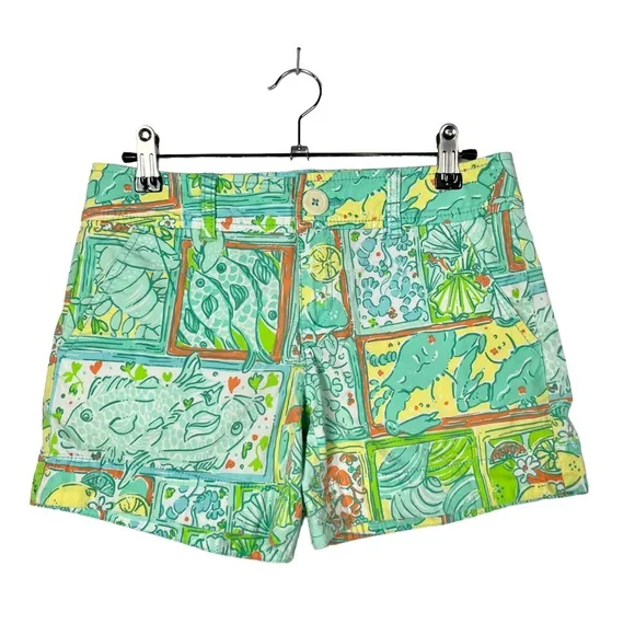 Lilly Pulitzer Callahan Just Add Lemon Patchwork Shorts 0 - Image 11