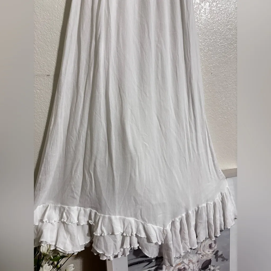 Free People Adella Maxi Floral Lace V-neck Strap Back Dress white Size S - Image 9