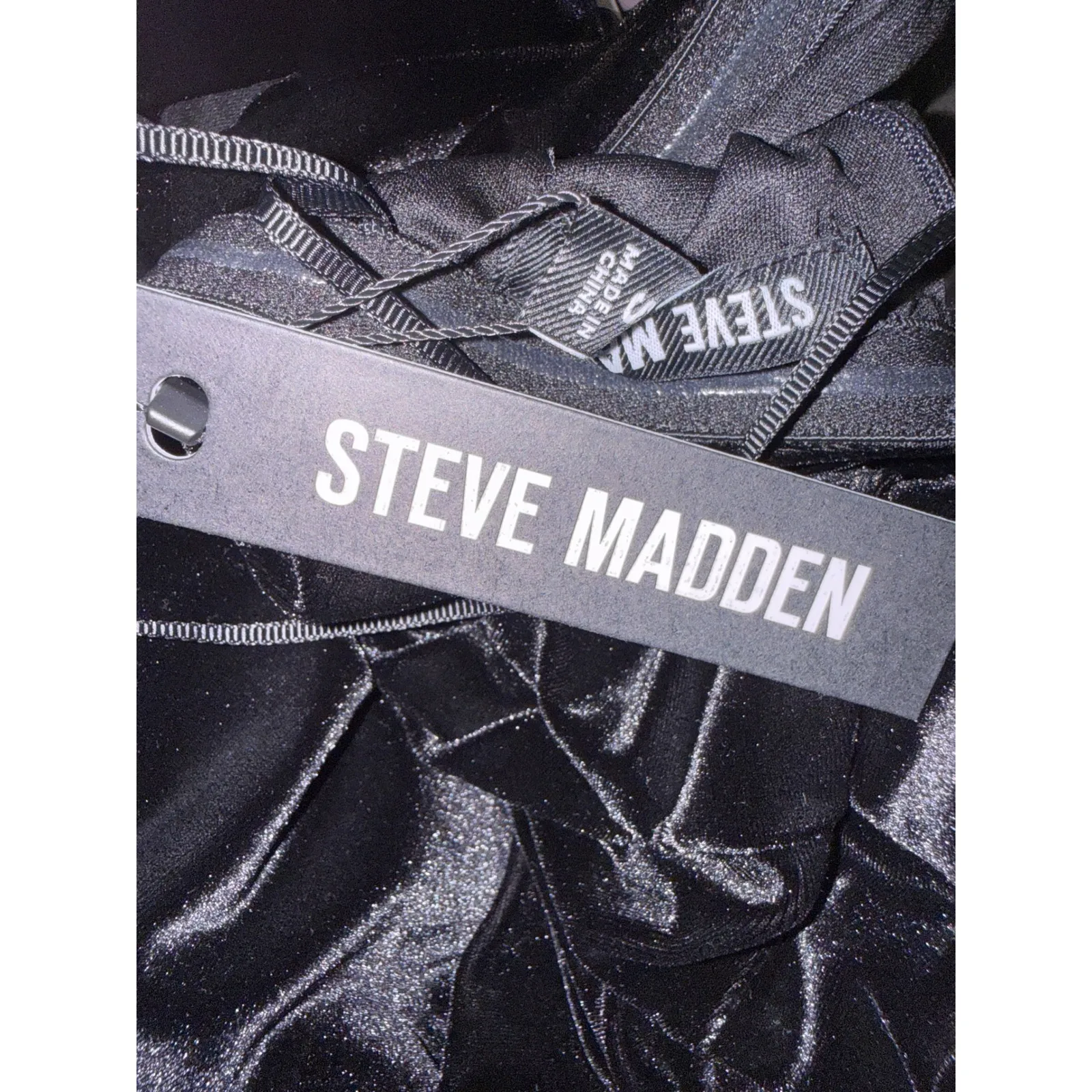 NWT STEVE MADDEN swanilda velvet wide leg jumpsuit in black Sz Small $129 - Image 6