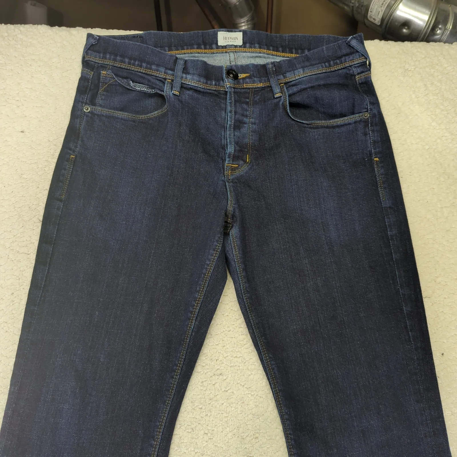 Hudson Harper Five Pocket Straight Leg Jeans Women's 34 Stretch Dark‎ Button Fly - Image 3