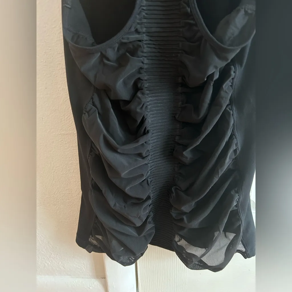 Athleta black bakasana racer back tank top. Mesh back - Image 6