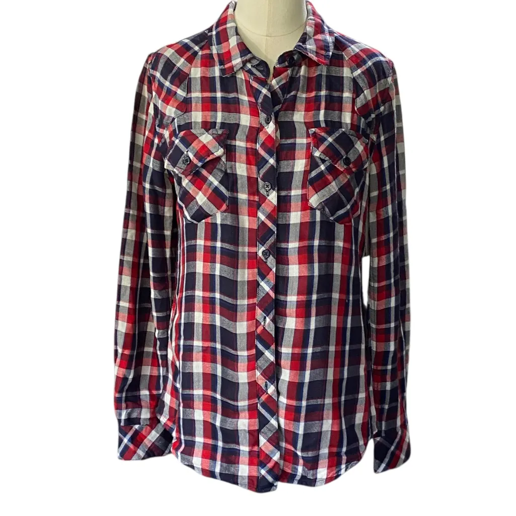 Rails HUNTER Red & Blue Plaid Button Down Shirt Size Extra small - Image 2